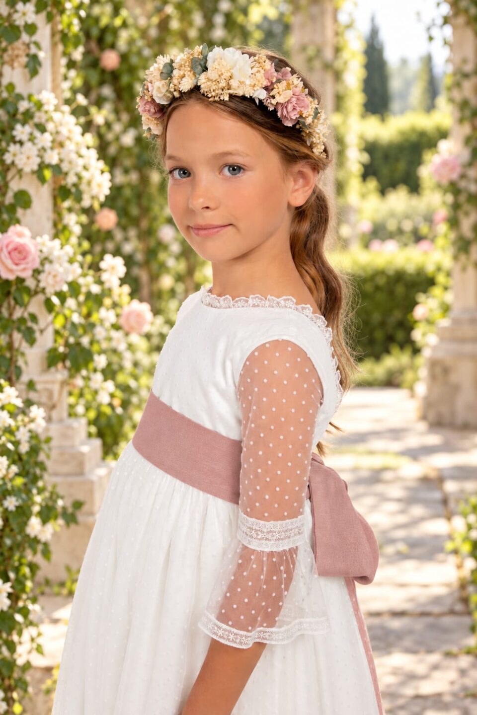 Vestido de comunión para niña. MODELO ADRIANA