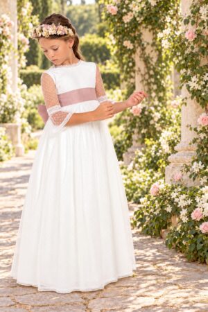 Vestido de comunión para niña. MODELO ADRIANA