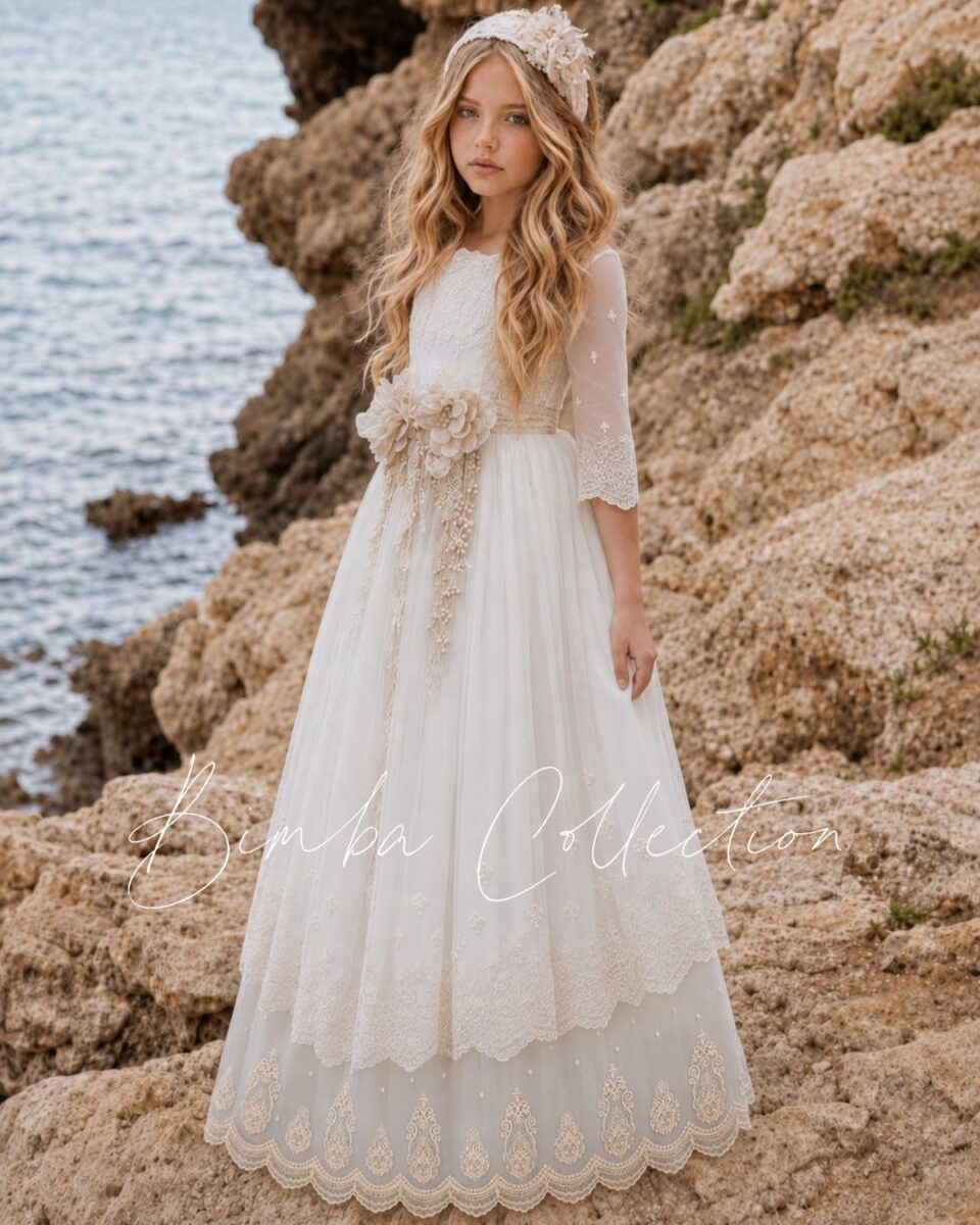 Vestido de comunión para niña. MODELO AUREADA