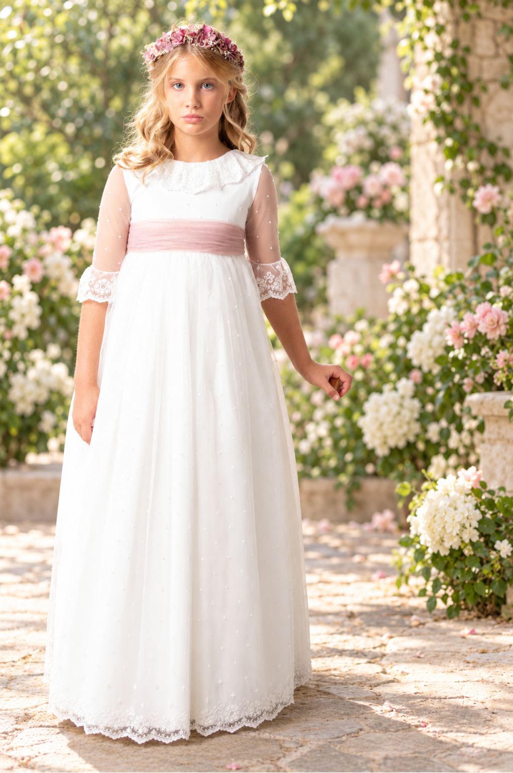 Vestido de comunión para niña. MODELO PÍA