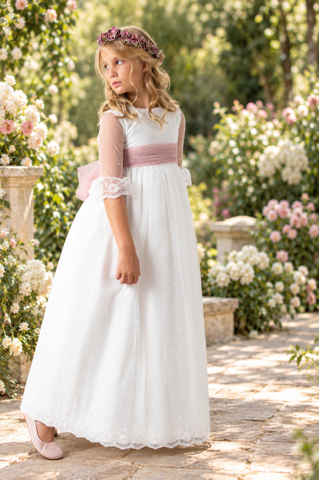 Vestido de comunión para niña. MODELO PÍA