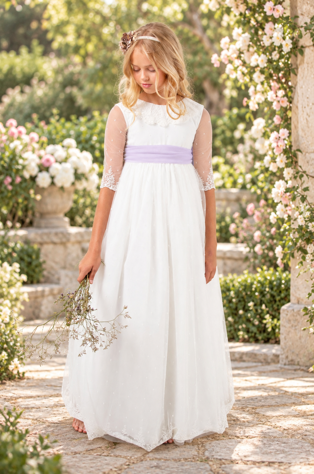 Vestido de comunión para niña. MODELO SIENA