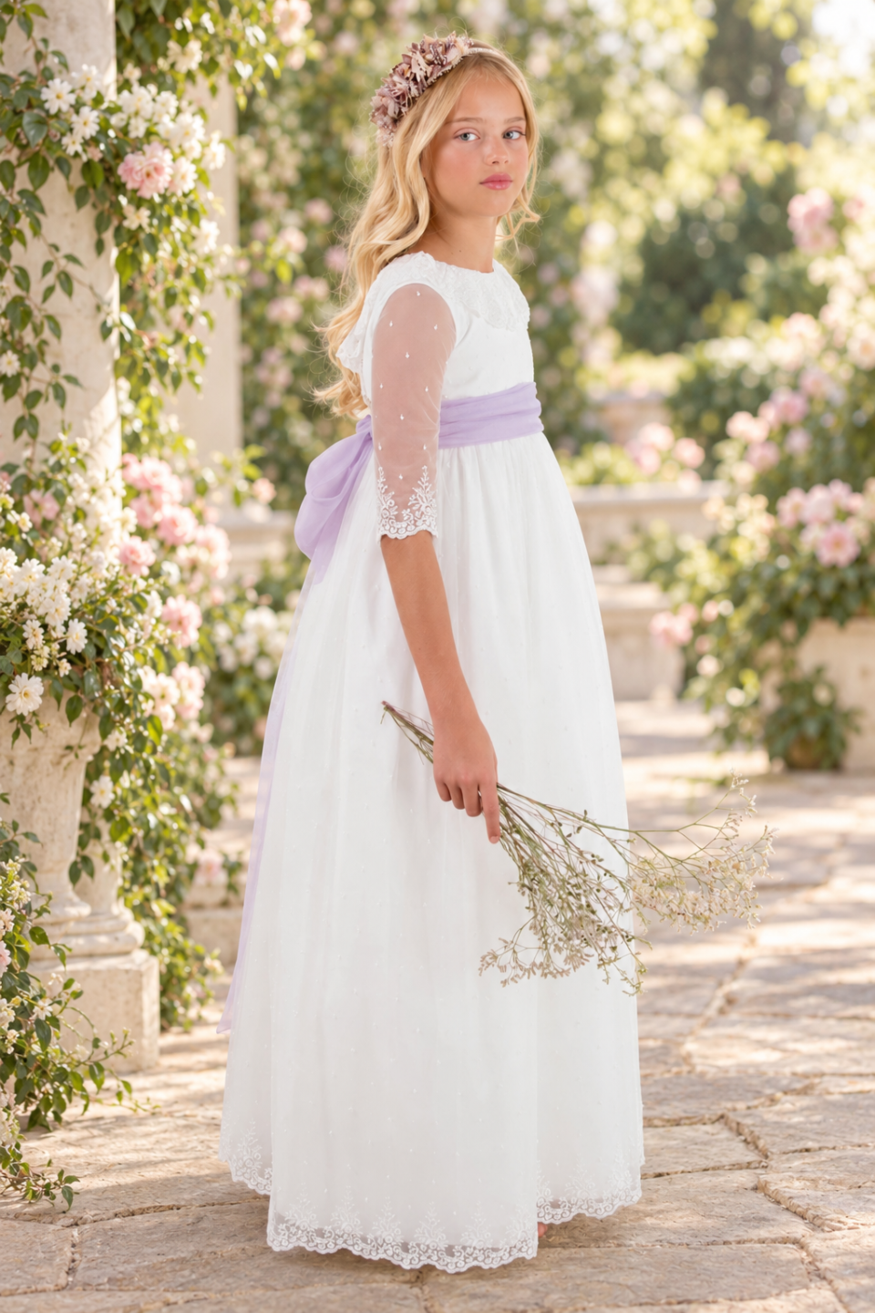 Vestido de comunión para niña. MODELO SIENA