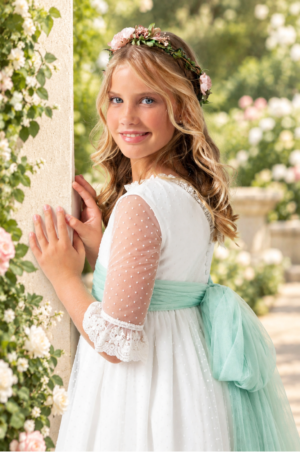 Vestido de comunión para niña. MODELO VALERIA
