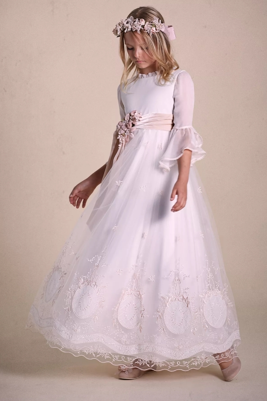 Vestido de Comunión para niña modelo MINERVA