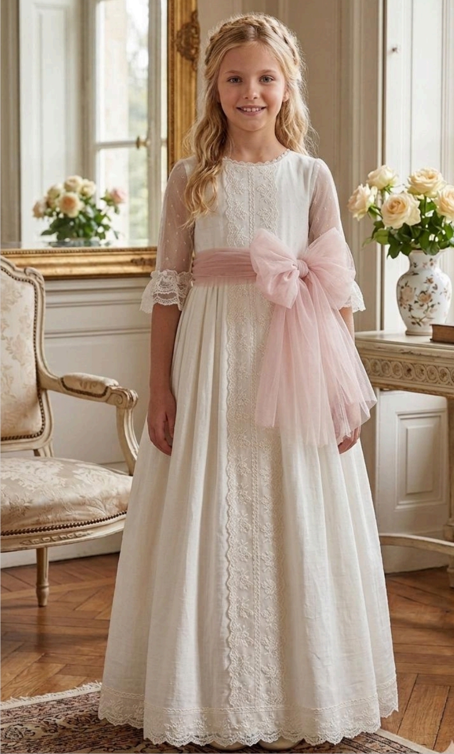 Vestido de comunión para niña. MODELO ALEJANDRA